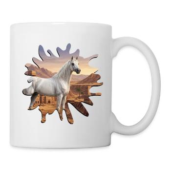 Ein Abbayan-Pferd, Jemen und ein Fleck - Tasse - Weiß - Rechts