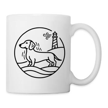 Dackel an de See  - Tasse - Weiß - Rechts