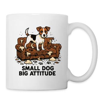 Jack Russell: Small Dog. Big Attitude. Comic - Tasse - Weiß - Rechts