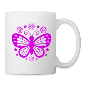 Rêve de la Fleur Papillon Rose - Mug blanc - blanc - Droite