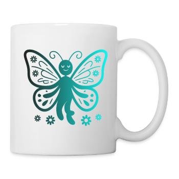 Butterfly Floral Print for Nature Enthusiasts - Mug - white - Right