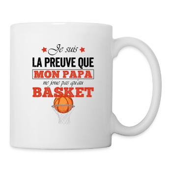 Mon papa ne joue pas toujours au basket  - Mug blanc - blanc - Droite