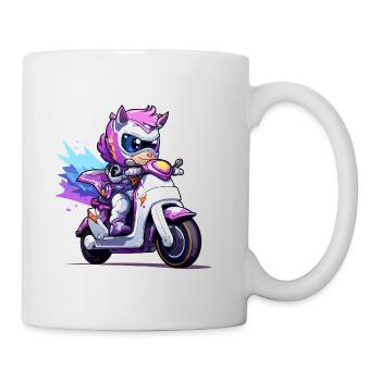 Pony on Neon Nitro Bike - Mug - white - Right