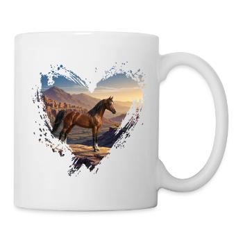 An Arabian Al Jawf horse, a landscape and a heart - Mug - white - Right