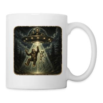 Alien Entführung - Bigfoot Lincoln UFO Retro - Tasse - Weiß - Rechts