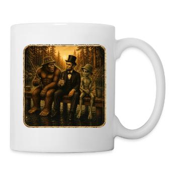 Bigfoot Lincoln Alien - Retro Fishing Friendship - Mug - white - Right