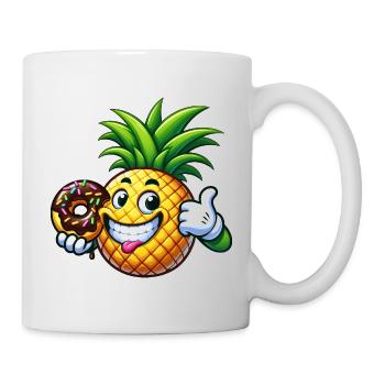 Dessin animé fruité aux fruits et fruits à l’ananas sucré - Mug blanc - blanc - Droite