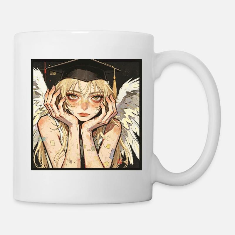 Graduation Angel Winged  - Mug - white