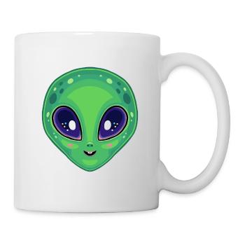 Cute Kawaii Bright-Eyed Alien - Mug - white - Right