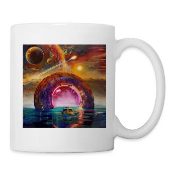 Neon Circular Portal on Horizon - Mug - white - Right