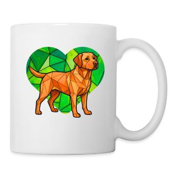 Kubistischer Labrador Retriever Geometrisches Herz-Haustierkunst - Tasse - Weiß - Rechts