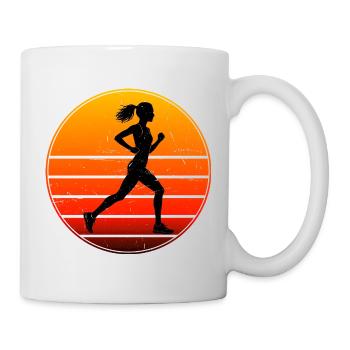 Geschenkidee für eine Joggerin mit Marathonlaufen - Tasse - Weiß - Rechts