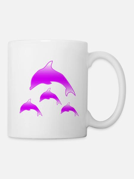 Delfine - Tasse - Weiß