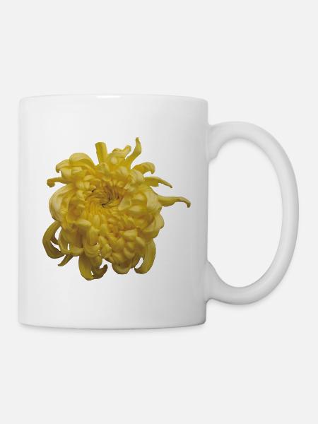 Vibrant_Yellow_Chrysanthemum_Flower - Mug - white