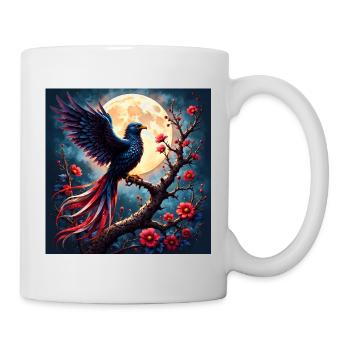 Blue Phoenix Under Full Moon - Mug - white - Right
