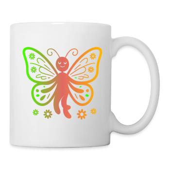 Regenbogen Schmetterling Magie - Tasse - Weiß - Rechts