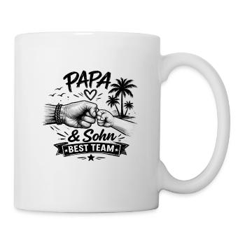 Papa & Sohn Best Team Shirt - Tasse - Weiß - Rechts