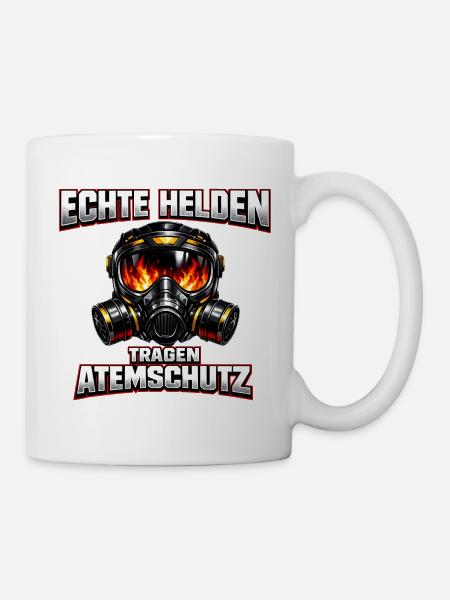 Echte Helden Tragen Atemschutz - Tasse - Weiß