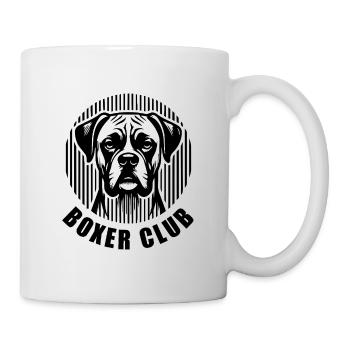 Boxer Club – Minimalist linear silhouette Hund - Tasse - Weiß - Rechts
