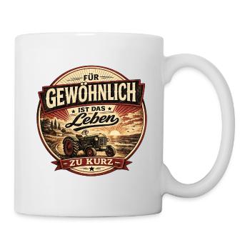 Vintage Traktor Spruch Bauernhof Design - Tasse - Weiß - Rechts
