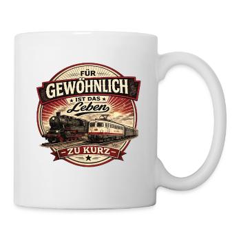Vintage Eisenbahn Lok Lokomotive Modellbau Spruch  - Tasse - Weiß - Rechts