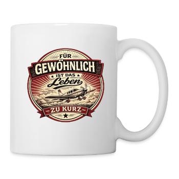 Pilot Vintage Spruch Flugzeug Design - Tasse - Weiß - Rechts