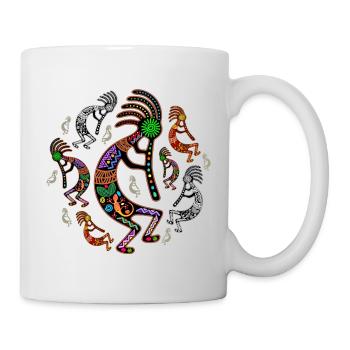 Kokopelli-Regenbogenfarben - Tasse - Weiß - Rechts