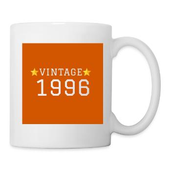 VINTAGE_1996_fond_orange_etoiles_jaunes_retro - Mug blanc - blanc - Droite