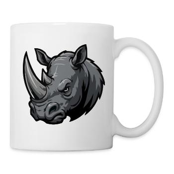 Grauer Rhino Kopf Mascot - Tasse - Weiß - Rechts
