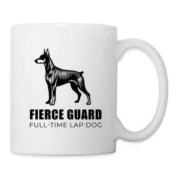 Dobie Silhouette - Fierce Guard linear Doberman - Mug - white - Right