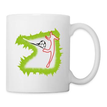 Kickschuss Fußballer Stürmer - Tasse - Weiß - Rechts