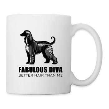 Affie Silhouette - Fabulous Diva Linear Afghan - Mug - white - Right