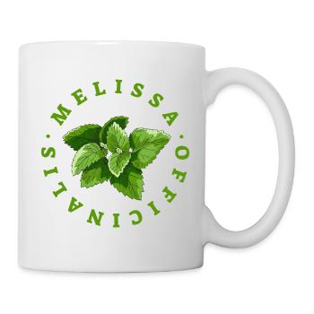 Lemon Balm Leaf Circular Emblem - Mug - white - Right