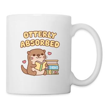 La loutre mignonne absorbée par les livres Jeu de mots drôle - Mug blanc - blanc - Droite