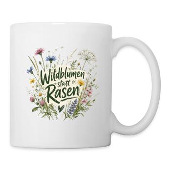 Wildblumen statt Rasen - Tasse - Weiß - Rechts