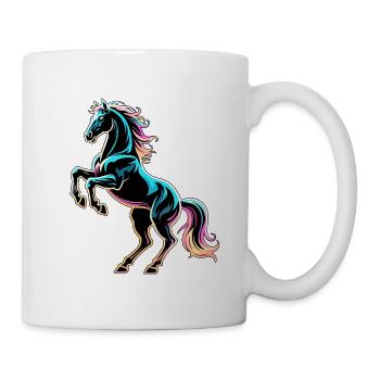 Pferdeneon Light Glitch Retro-Stil - Tasse - Weiß - Rechts