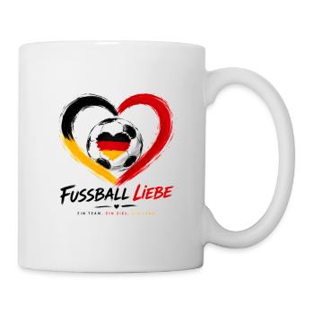 Fussball Liebe Herzflagge Deutschland - Tasse - Weiß - Rechts