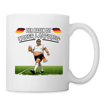 Deutscher Fußballfan mit Bier - Tasse - Weiß - Rechts