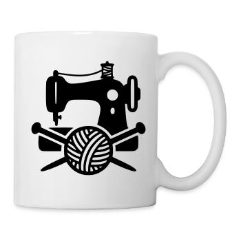 Machine à coudre Laine tricot Couture fait main - Mug blanc - blanc - Droite