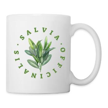 Salvia Officinalis (Sage) Leaves Emblem - Mug - white - Right