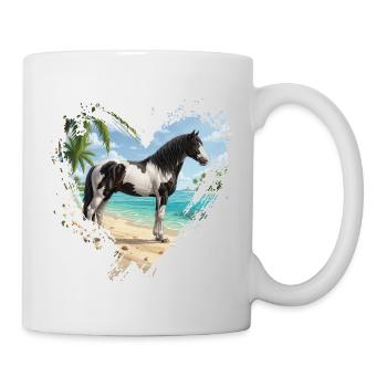 Ein Abaco-Pferdebart, der Strand und ein Herz - Tasse - Weiß - Rechts