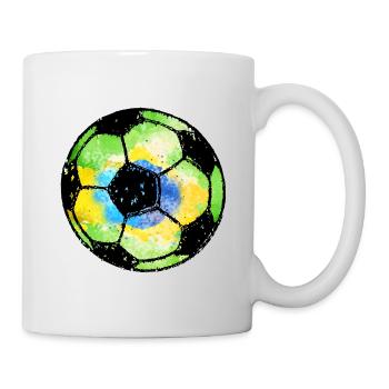 Football Brazil - Green Yellow Blue - Watercolor Painting - Mug - white - Right
