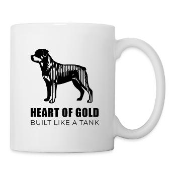 Rotti Linear Silhouette - Rottweiler Heart of Gold - Mug - white - Right