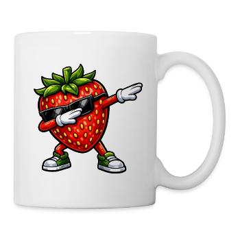 Dabbing Erdbeere - Tasse - Weiß - Rechts