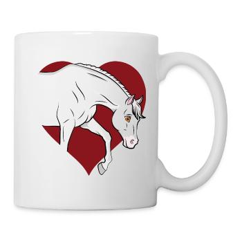 Un dessin manga d'un cheval Abbayan et un coeur - Mug blanc - blanc - Droite