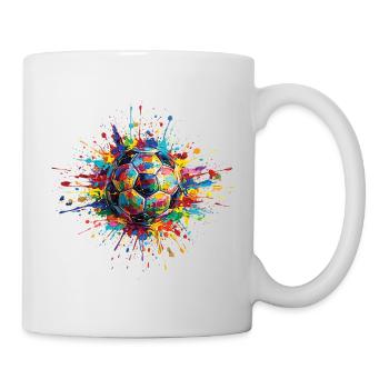 Ballon de football Estampe colorée de peinture - Mug blanc - blanc - Droite