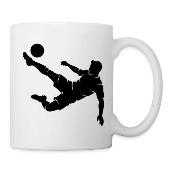 Footballer overhead kick silhouette - Mug - white - Right
