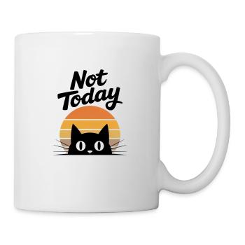 Not Today Black Cat Retro Sunset - Mug - white - Right