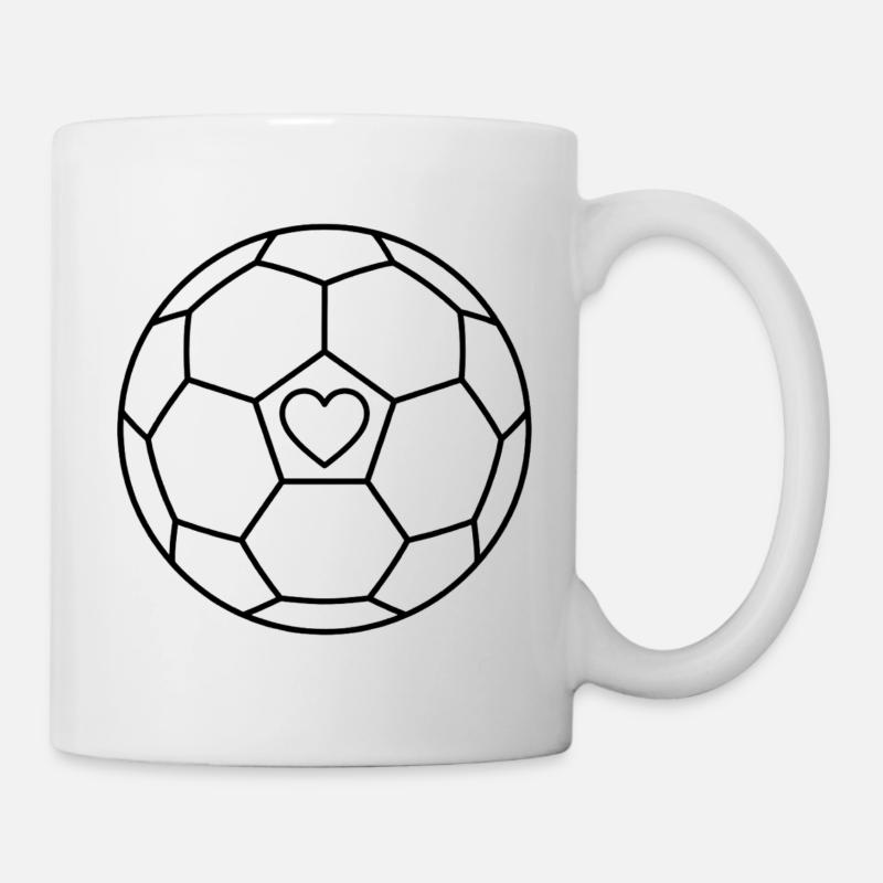 Fußball mit Herz - Tasse - Weiß