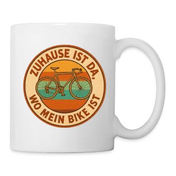 Zuhause Ist Da, Wo Mein Bike Ist- Bike Badge - Tasse - Weiß - Rechts